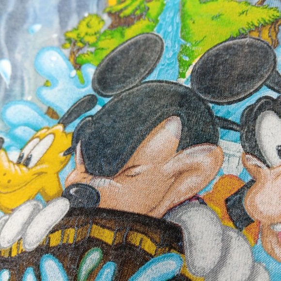 Walt Disney Magic Kingdom Splash Mountain S T Shirt Blue Tie Dye Mickey Donald - Picture 11 of 15
